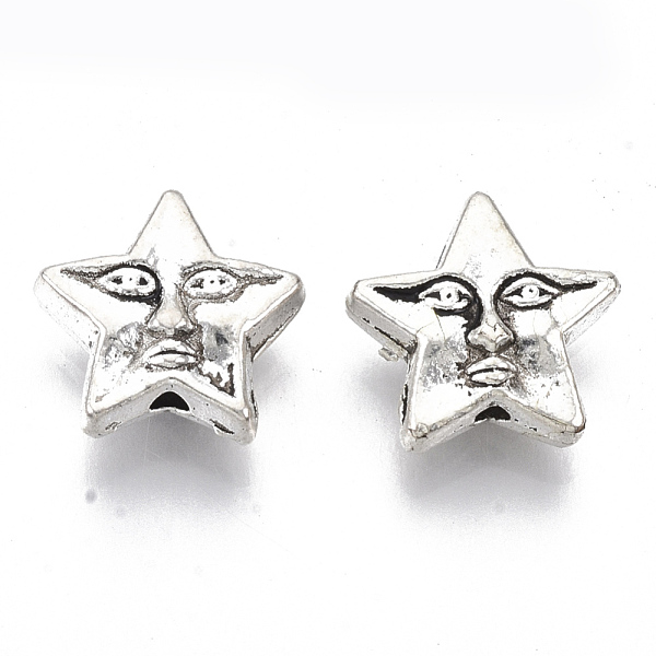 

PandaHall Tibetan Style Alloy Beads, Cadmium Free & Lead Free, Star, Antique Silver, 11.5x12x4mm, Hole: 1.2mm, about 685pcs/1000g Alloy Star