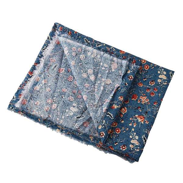 Tissu imprimé à motifs floraux en coton et lin