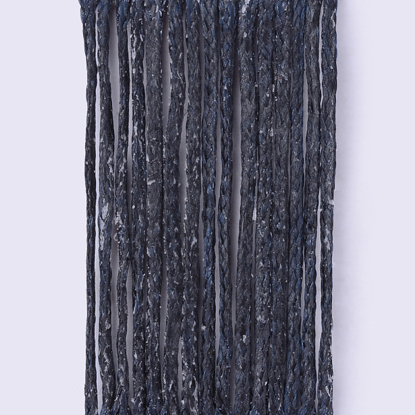 

PandaHall Eco-Friendly Waxed Polyester Cord, Black, 1mm, about 109.36 yards(100m)/roll Waxed Polyester Cord Flat Black