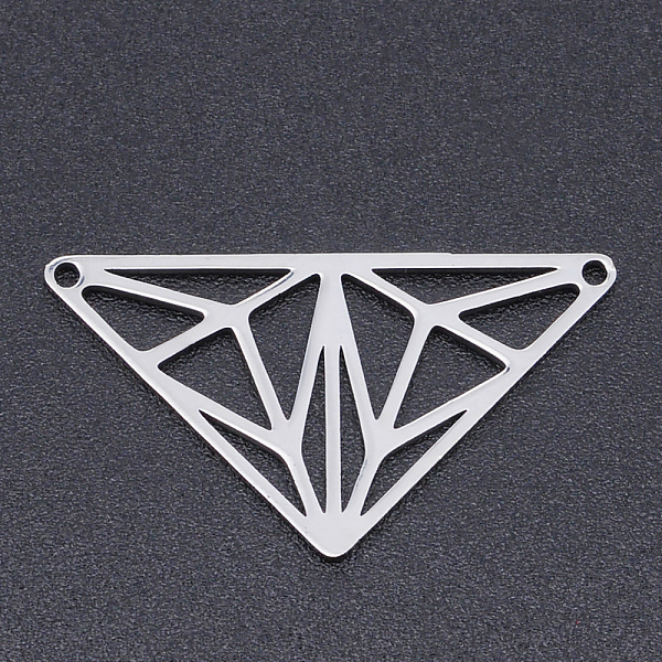 

PandaHall 201 Stainless Steel Links connectors, Laser Cut Links, Triangle, Stainless Steel Color, 15.5x28x1mm, Hole: 1.2mm 201 Stainless...