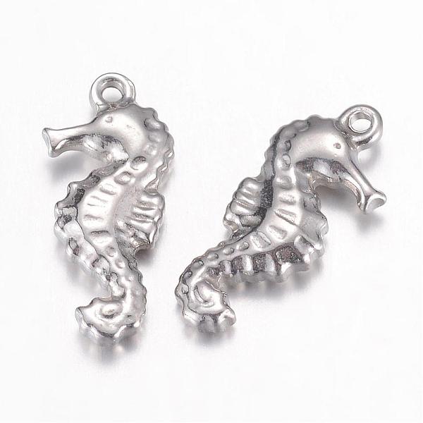 

PandaHall 304 Stainless Steel Pendants, Sea Horse, Stainless Steel Color, 20x9.5x3.5mm, Hole: 0.6~1.2mm 304 Stainless Steel Sea Horse