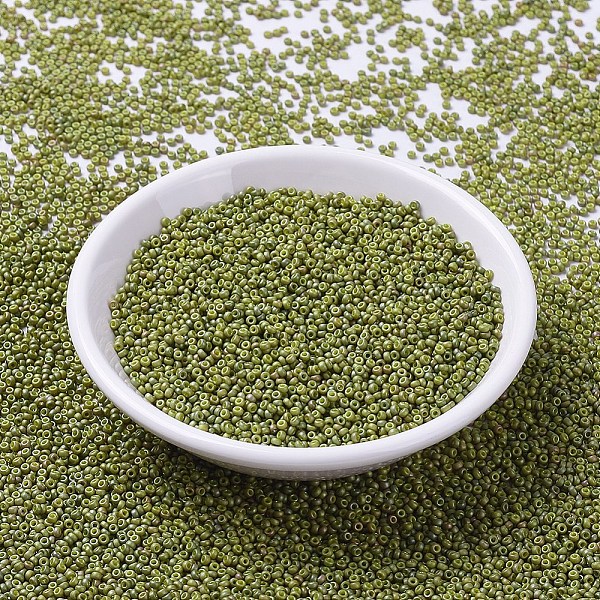 

PandaHall MIYUKI Round Rocailles Beads, Japanese Seed Beads, 11/0, (RR2033) Matte Opaque Light Olive Luster, 11/0, 2x1.3mm, Hole: 0.8mm..., Green