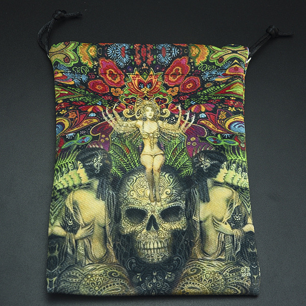 

PandaHall Double-Sided Printed Velvet Tarot Cards Storage Drawstring Bags, Tarot Desk Storage Holder with Tarot Theme Pattern, Colorful...