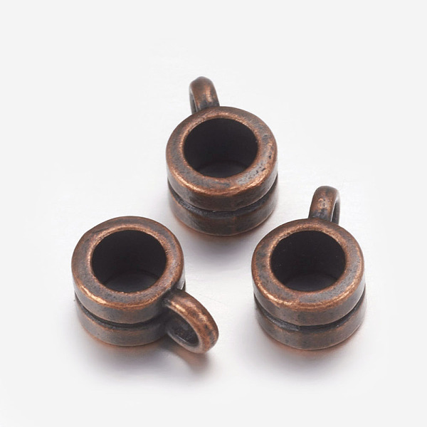 

PandaHall Tibetan Style Hangers, Bail Beads, Lead Free, Nickel Free and Cadmium Free, Column, Red Copper, 9mm long, 4mm wide, hole: 2mm...