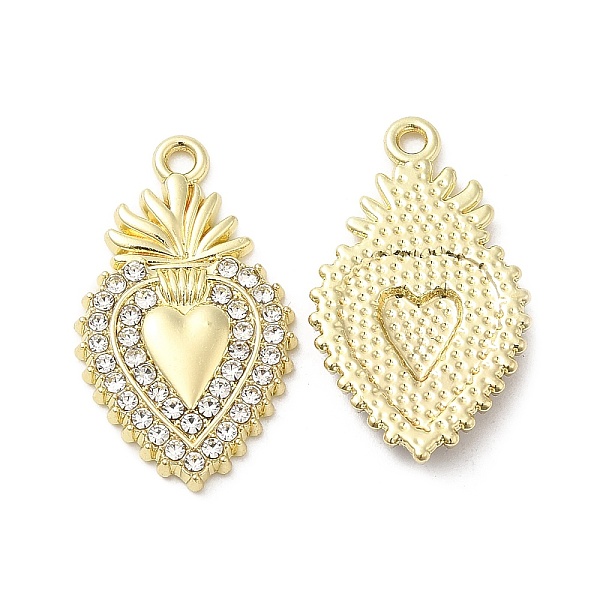 

PandaHall Alloy Rhinestone Pendant, Cadmium Free & Nickel Free & Lead Free, Teardrop with Flower Charms, Crystal, Golden, 26x15x2.5mm, Hole..., Clear