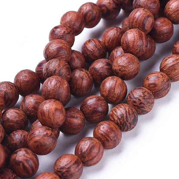 

PandaHall Wood Beads Strands, Natural Dracaena Draco(Dragon Tree), Round, Brown, 8mm, Hole: 1.2mm, about 51pcs/strand, 16.1 inch(41cm) Wood...