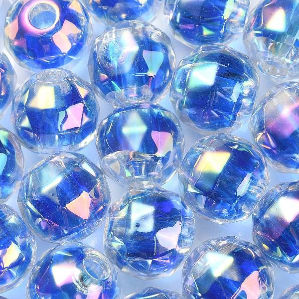 

PandaHall UV Plating Transparent Acrylic European Beads, Large Hole Beads, Round, Royal Blue, 13.5x13mm, Hole: 4mm Acrylic Round