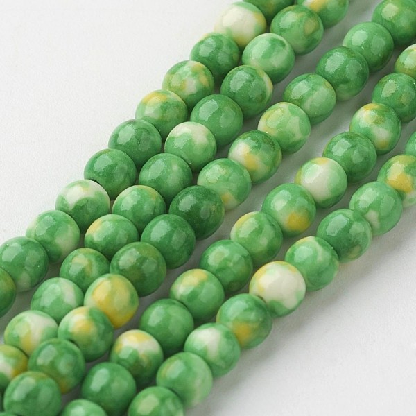 

PandaHall Natural Ocean White Jade Bead Strands, Round, Dyed, Lawn Green, 4mm, Hole: 1mm, about 104pcs/strand, 15.7 inch(400mm) Ocean White...