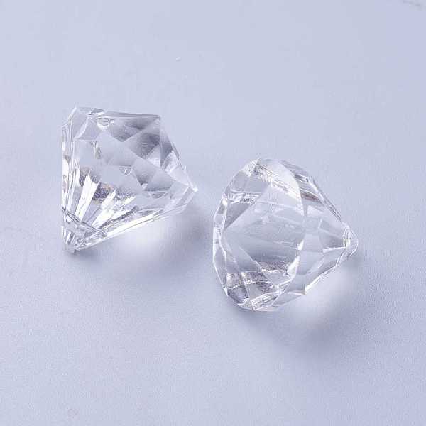 

PandaHall Transparent Acrylic Pendants for Curtains, Faceted, Diamond, Clear, about 26mm long, 23mm wide, hole: 3mm, about 85pcs/500g....