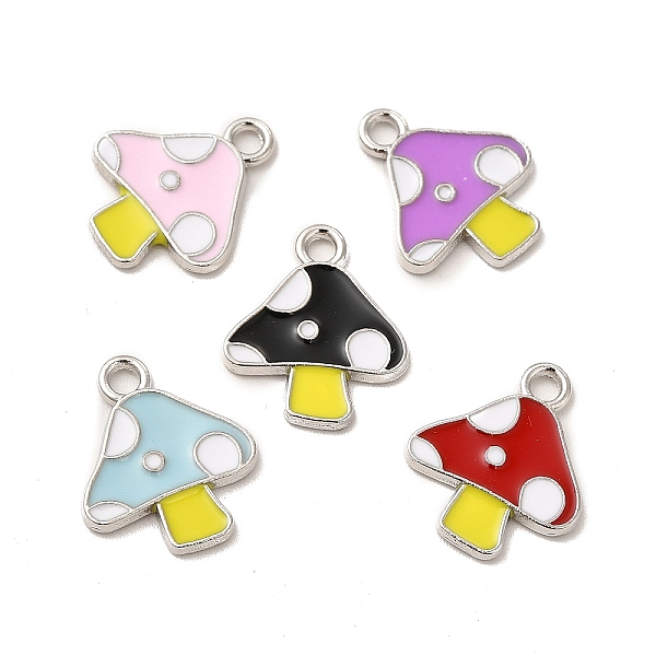

PandaHall Alloy Enamel Pendants, Mushroom Charms, Mixed Color, Platinum, 16x13.5x1.5mm, Hole: 1.8mm Alloy+Enamel Mushroom Multicolor