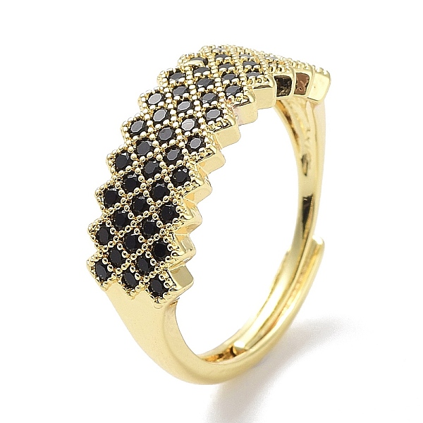 

PandaHall Brass Micro Pave Cubic Zirconia Rings, Long-Lasting Plated, Real 18K Gold Plated, Cadmium Free & Lead Free, Black, 1~8mm, Inner...