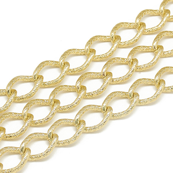 

PandaHall Unwelded Aluminum Curb Chains, Light Gold, 15.5x11x2mm Aluminum