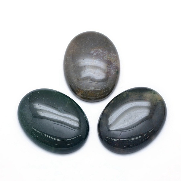 

PandaHall Natural Indian Agate Cabochons, Oval, 40x30x7.5~8mm Indian Agate Oval