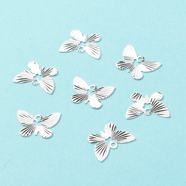 

PandaHall Brass Charms, Long-Lasting Plated, Cadmium Free & Lead Free, Hollow, Butterfly, 925 Sterling Silver Plated, 9.5x13x0.2mm, Hole...