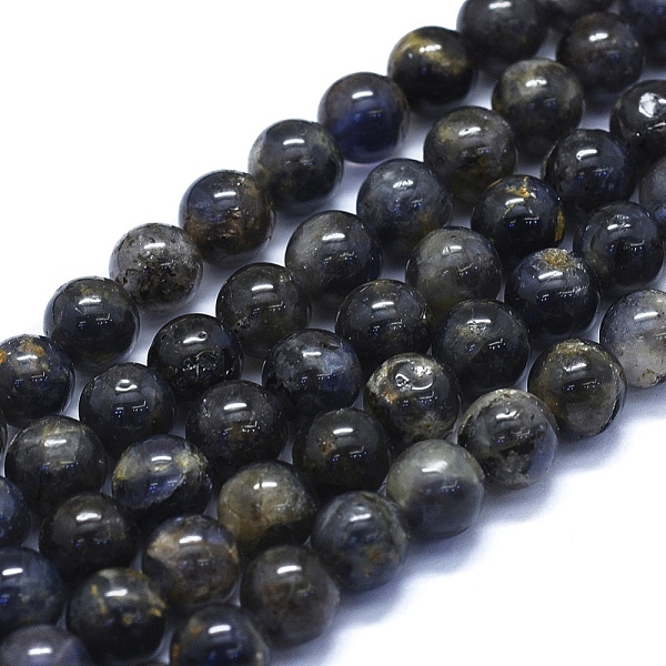 

PandaHall Natural Iolite Beads Strands, Round, 8mm, Hole: 1mm, about 48~49pcs/Strand, 15.35 inch(39cm) Iolite Round