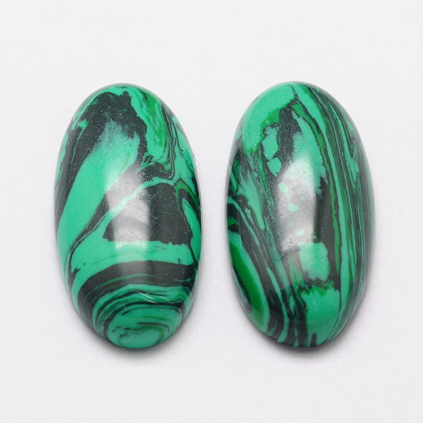 

PandaHall Dyed Oval Malachite Cabochons, 40x30x7mm Malachite Oval Green
