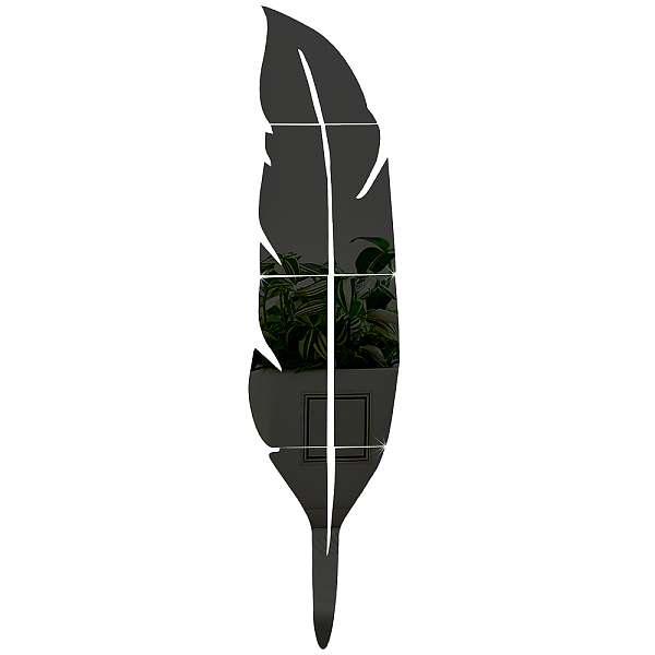

PandaHall CREATCABIN 3D Acrylic Mirror Wall Sticker Wall Art Decals Decor Feather Shaped Self Adhesive Removable Eco-Friendly For Home..., Black
