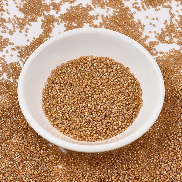 

PandaHall MIYUKI Delica Beads, Cylinder, Japanese Seed Beads, 11/0, (DB1778) White Lined Topaz AB, 1.3x1.6mm, Hole: 0.8mm, about..., Orange