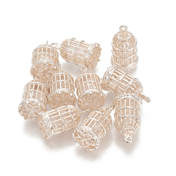 

PandaHall Brass Cubic Zirconia Pendants, Hollow, Birdcage, Rose Gold, 21x11.5mm, Hole: 1mm Brass+Cubic Zirconia Others Clear