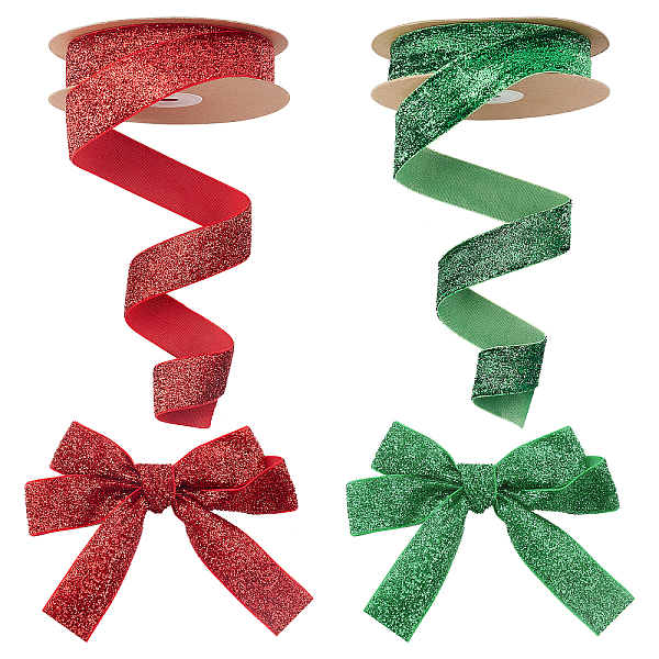 

PandaHall arricraft 20 Yards × 1 Inch Single Side Glitter Ribbon, with Paillette Satin Ribbon Roll for Wedding, Gift Wrapping Hair Bows..., Multicolor