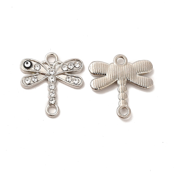 

PandaHall Alloy Rhinestone Connector Charms, Dragonfly with Evil Eye, Platinum, 19x18x2.5mm, Hole: 1.8mm Alloy Rhinestone+Enamel Dragonfly..., Clear