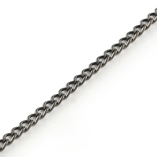 

PandaHall Unwelded Iron Curb Chains, with Spool, Gunmetal, 2.5x1.6x0.45mm, about 328.08 Feet(100m)/roll Iron