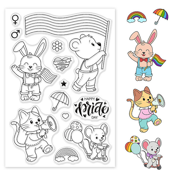 

PandaHall PVC Plastic Stamps, for DIY Scrapbooking, Photo Album Decorative, Cards Making, Stamp Sheets, Animal Pattern, 16x11x0.3cm Plastic...