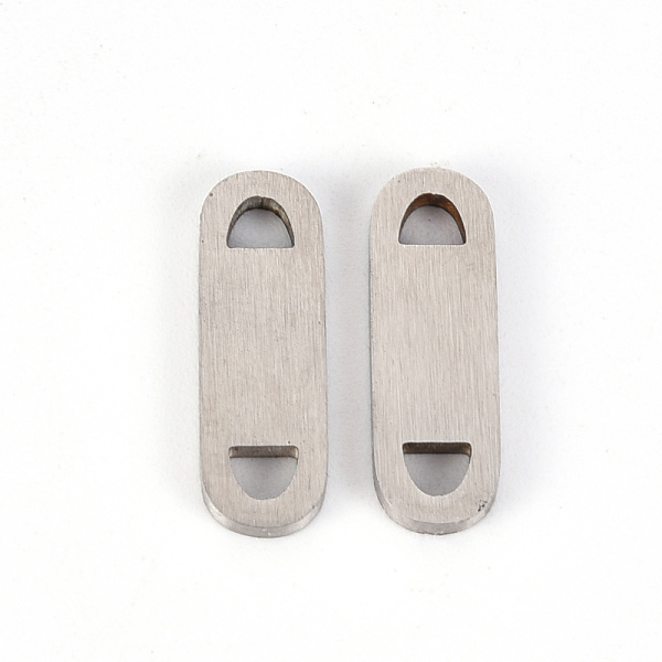 

PandaHall 201 Stainless Steel Links Connectors, Laser Cut, Oval, Stainless Steel Color, 6x18x1mm, Hole: 2.5x3mm 201 Stainless Steel Oval