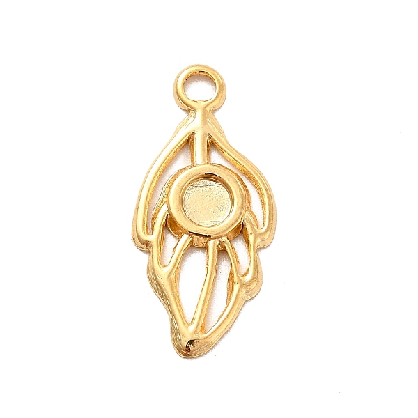 

PandaHall Ion Plating(IP) 304 Stainless Steel Pendant Cabochon Settings, Leaf, Real 18K Gold Plated, Tray: 4mm, 25x12x1.5mm, Hole: 2.5mm 304...