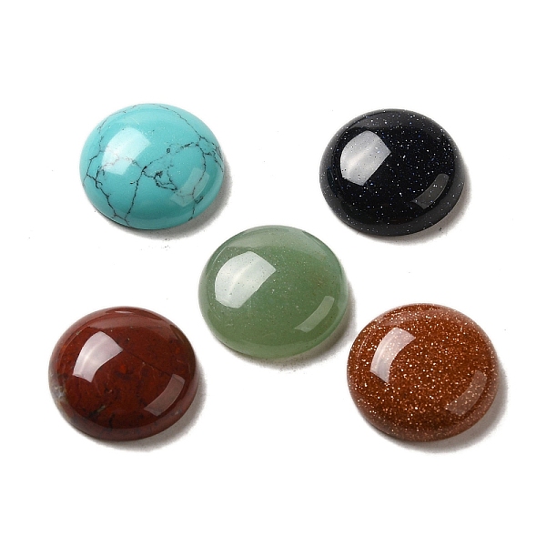 

PandaHall Natural & Synthetic Gemstone Cabochons, Mixed Style, Half Round, Mixed Color, 18x6.5mm Mixed Stone Half Round