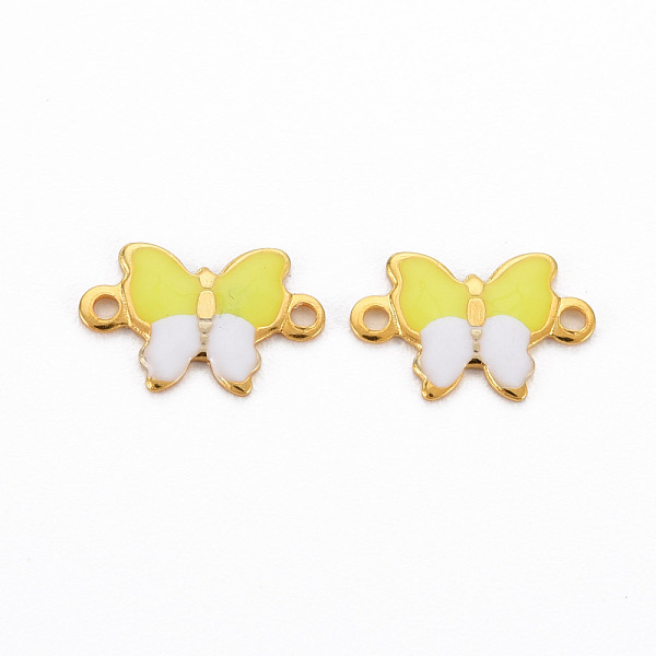 

PandaHall 304 Stainless Steel Enamel Links Connectors, Two Tone, Butterfly, Real 16K Gold Plated, Cadmium Free & Nickel Free & Lead Free..., Yellow