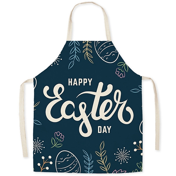 

PandaHall Cute Easter Egg Pattern Polyester Sleeveless Apron, with Double Shoulder Belt, for Household Cleaning Cooking, Teal, 680x550mm..., Cyan