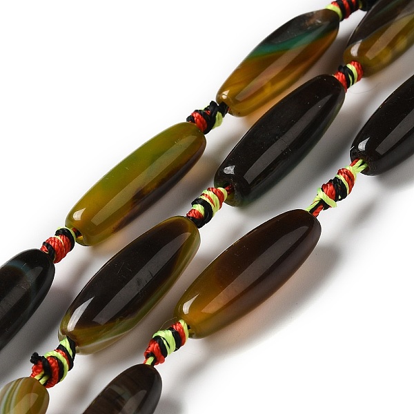 

PandaHall Natural Agate Beads Strands, Dyed & Heated, Rice, Coffee, 29.5~34x9.5~13.5mm, Hole: 2.5mm, about 10pcs/strand, 16''(41cm) Natural..., Brown