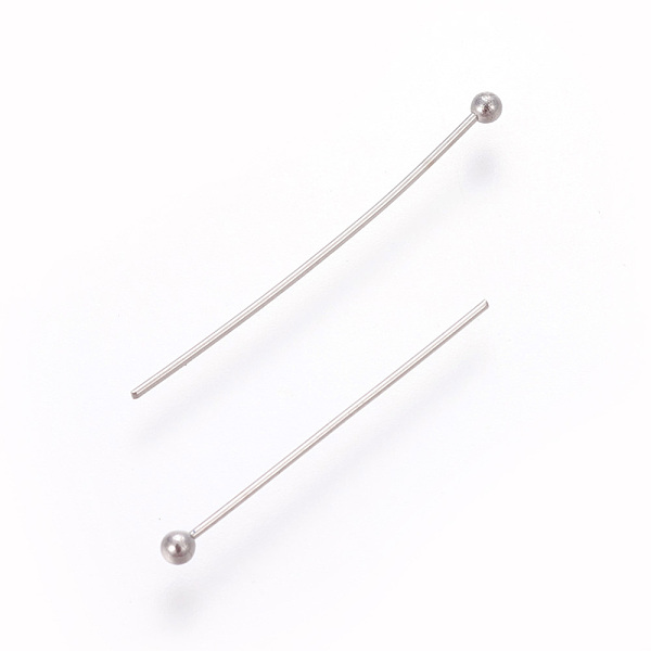 

PandaHall 304 Stainless Steel Ball Head Pins, Stainless Steel Color, 20x0.5mm, 24 Gauge, Head: 1.7mm 304 Stainless Steel