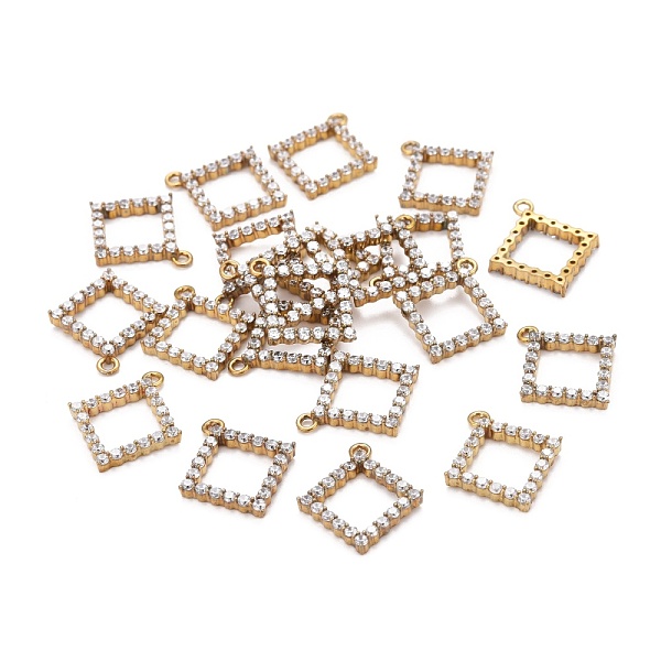 

PandaHall Brass Micro Pave Cubic Zirconia Charms, Nickel Free, Rhombus, Clear, Unplated, 15x13.5x2mm, Hole: 1mm Brass+Cubic Zirconia Rhombus...