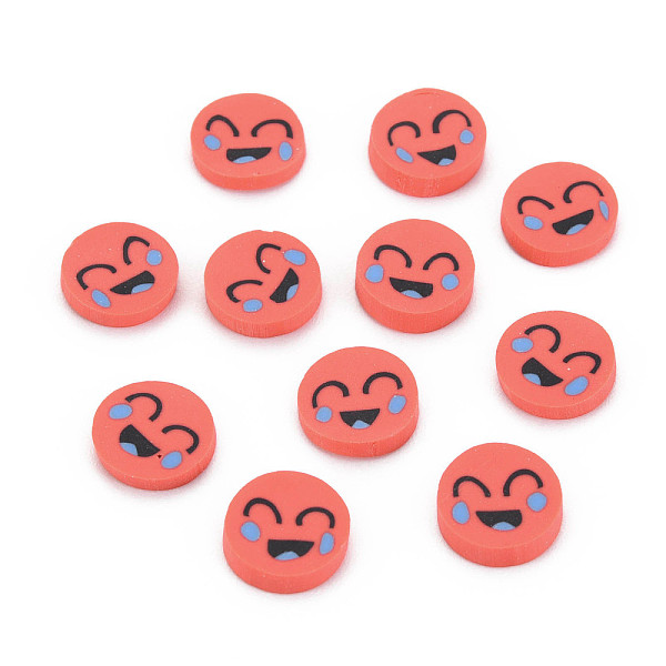 

PandaHall Handmade Polymer Clay Cabochons, Flat Round with Expression, Tomato, 9~10x1~2mm, about 5000pcs/1000g Polymer Clay Flat Round Red
