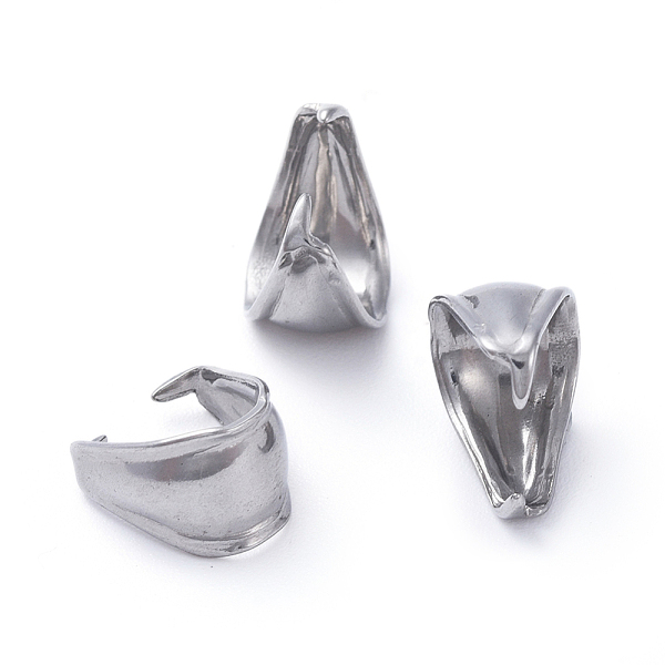 

PandaHall 304 Stainless Steel Snap on Bails, Stainless Steel Color, 9.7x9x6.5mm 304 Stainless Steel