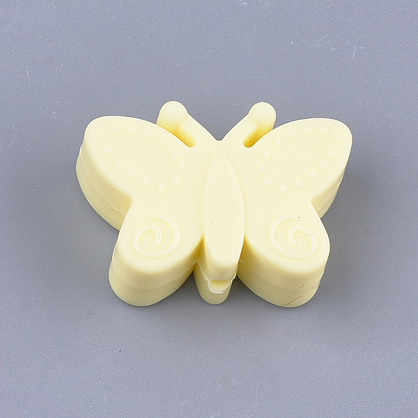 

PandaHall Food Grade Eco-Friendly Silicone Focal Beads, Chewing Beads For Teethers, DIY Nursing Necklaces Making, Butterfly, Champagne..., Yellow