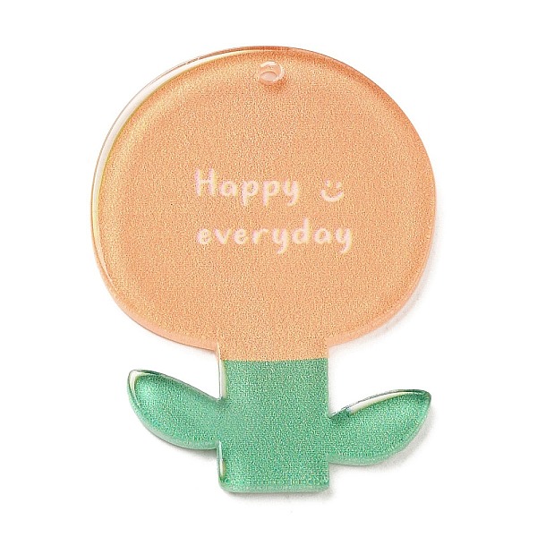 

PandaHall Acrylic Pendants, Flower, Sandy Brown, 39.5x29x2mm, Hole: 1.5mm Acrylic Flower