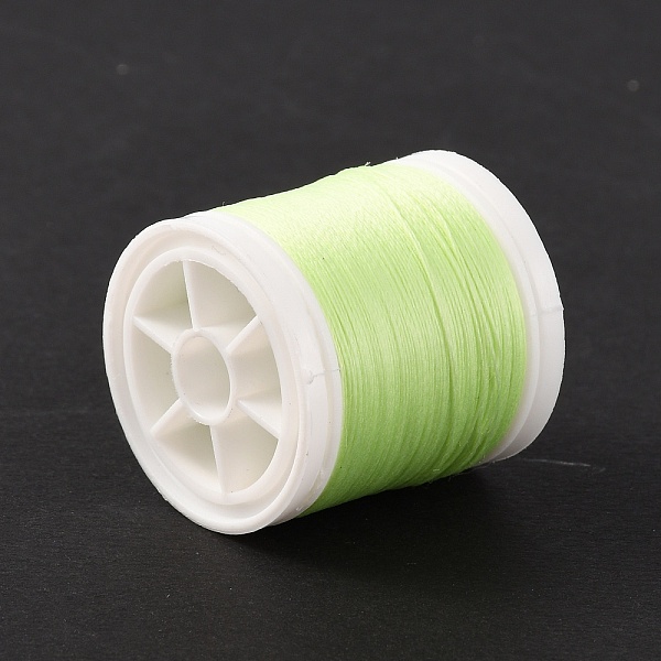 

PandaHall Luminous Polyester Cords, Round, Pale Green, 0.1mm, about 109.36 Yards(100m)/Roll Polyester