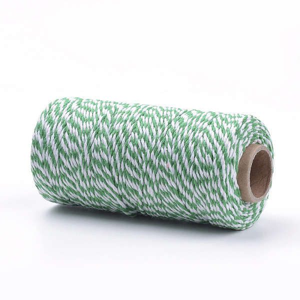 

PandaHall Macrame Cotton Cord, Twisted Cotton Rope, for Wall Hanging, Crafts, Gift Wrapping, Green, 1.5~2mm, about 100yards/roll(300...