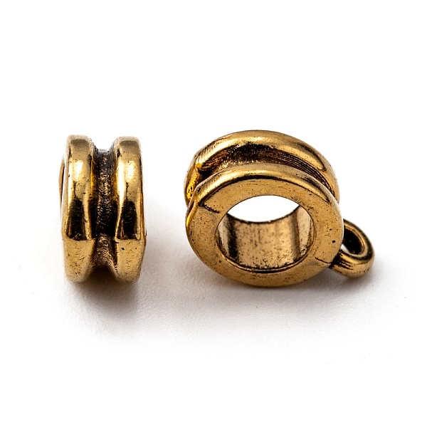 

PandaHall Alloy European Beads, Cadmium Free & Lead Free, Antique Golden, 12x8x4mm, Hole: 5mm Alloy Ring