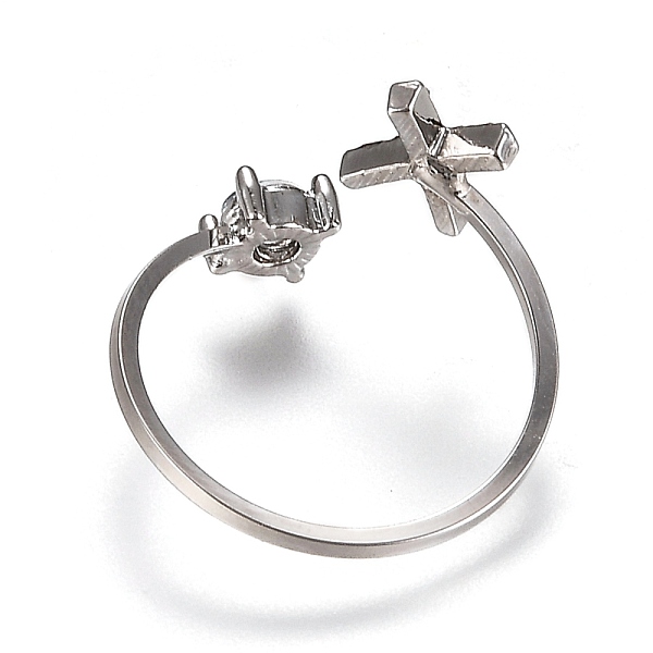 

PandaHall Alloy Cuff Rings, Open Rings, with Crystal Rhinestone, Platinum, Letter.X, US Size 7 1/4(17.5mm) Alloy+Rhinestone Letter X Clear