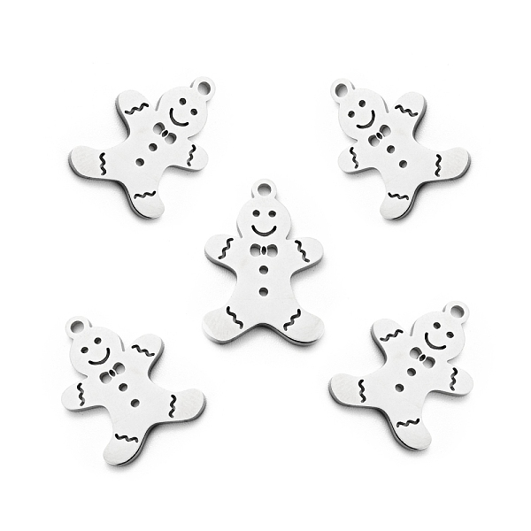 

PandaHall 201 Stainless Steel Pendants, Christmas Theme, Gingerbread Man, Stainless Steel Color, 19x13x1mm, Hole: 1.5mm 201 Stainless Steel...
