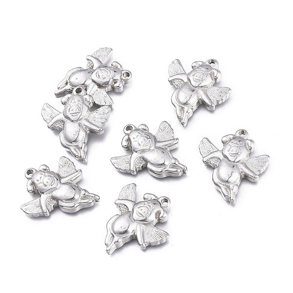 

PandaHall 304 Stainless Steel Pendants, Fly Pig, Stainless Steel Color, 23.2x20x4.3mm, Hole: 1.6mm 304 Stainless Steel Other Animal
