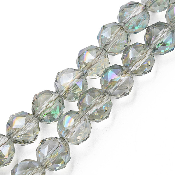 

PandaHall Electroplate Transparent Glass Beads Strands, Faceted, Round, Light Green, 10x8.5mm, Hole: 1.2mm, about 60pcs/strand, 20.47 inch...