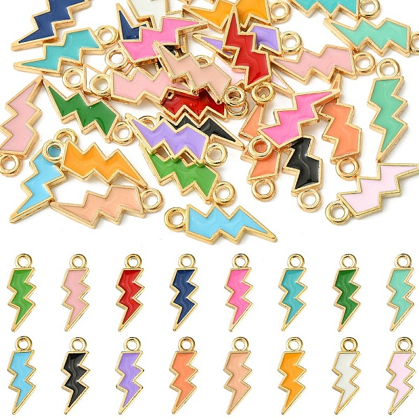 32Pcs 16 Colors Alloy Enamel Pendants