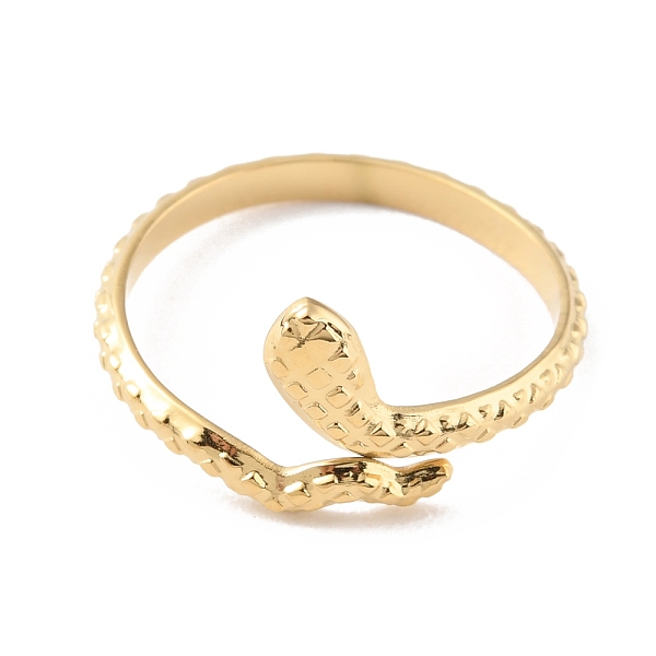 

PandaHall 304 Stainless Steel Snake Open Cuff Rings, Real 14K Gold Plated, Inner Diameter: 17mm 304 Stainless Steel