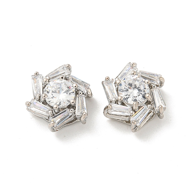 

PandaHall Brass Micro Pave Cubic Zirconia Pendants, Long-Lasting Plated, Flower, Platinum, 11x12x6.5mm, Hole: 4.5x1.5mm Brass+Cubic Zirconia..., Clear