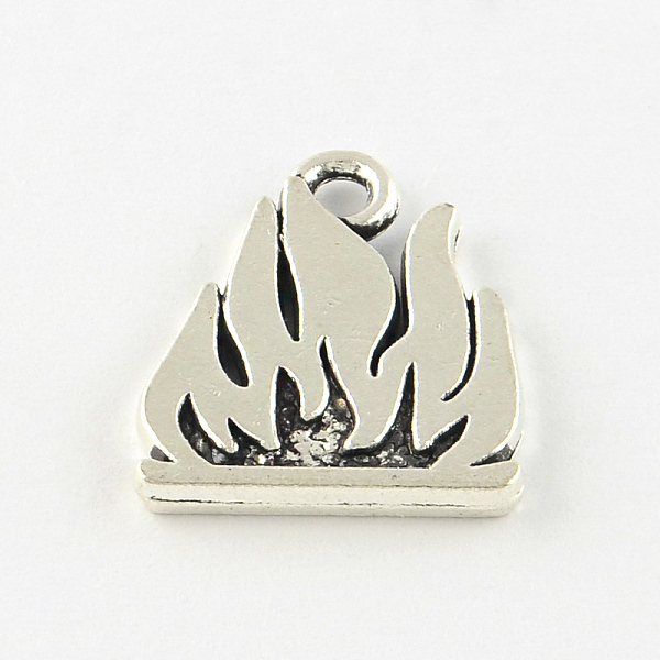 

PandaHall Flame Tibetan Style Alloy Pendants, Campfire, Lead Free & Cadmium Free, Antique Silver, 18x15.5x2mm, Hole: 2mm Alloy